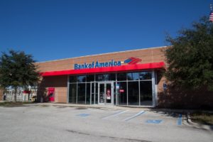 Jacksonville, FL, USA - November 28, 2013: A Bank of America branch bank located in Jacksonville, Florida on November 28, 2013. Bank of America is the second largest bank holding company in the US by assets.